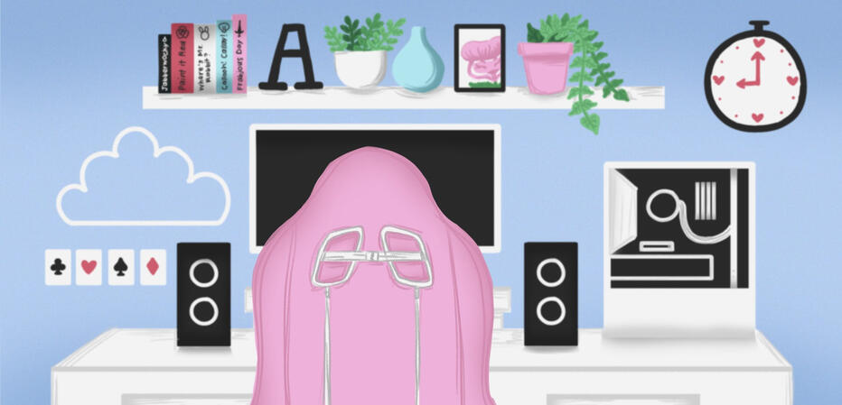 alice in quarantine desk background